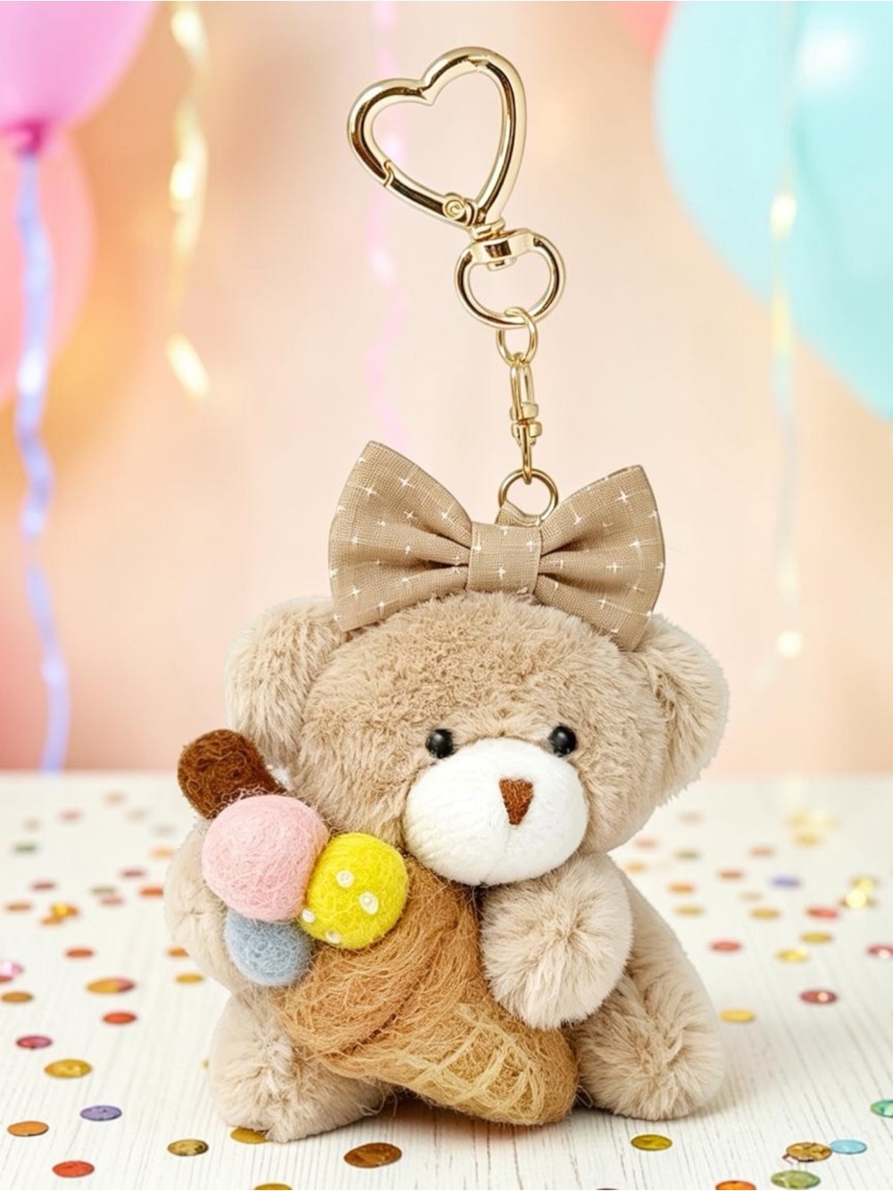 Plush Teddy Bear Bag Charm/Keychain - Picture 3 of 4